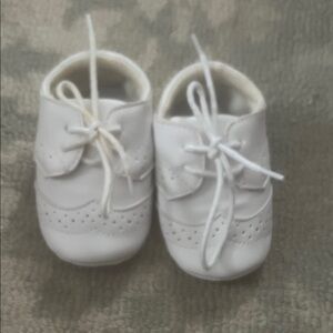 White Lace-Up Baby Walker Shoes for Girls and Boys